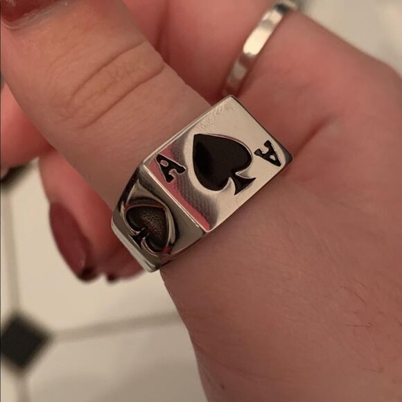 Poker Spade Ace Stainless Steel Ring ♠️ - Picture 1 of 6